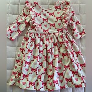 Mila & Rose Lovebug Ruffle Twirl Dress Pink Bows Ribbon Size 4T